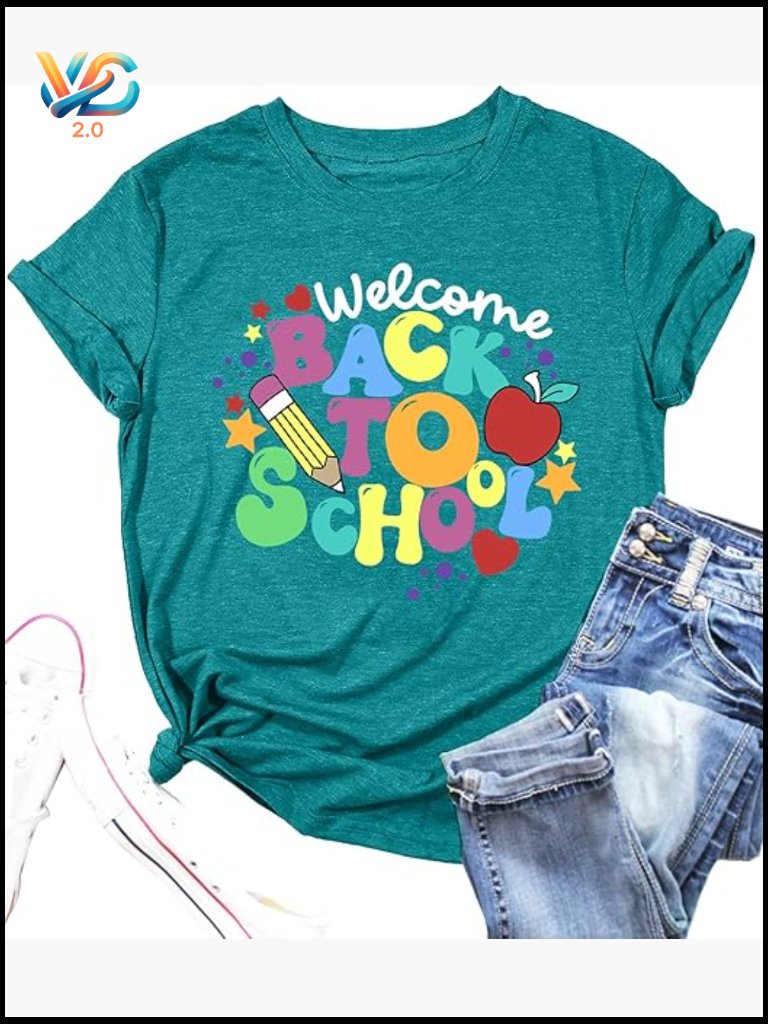 First Day Of School Teacher Shirt Funny Back To School Blouse Tops